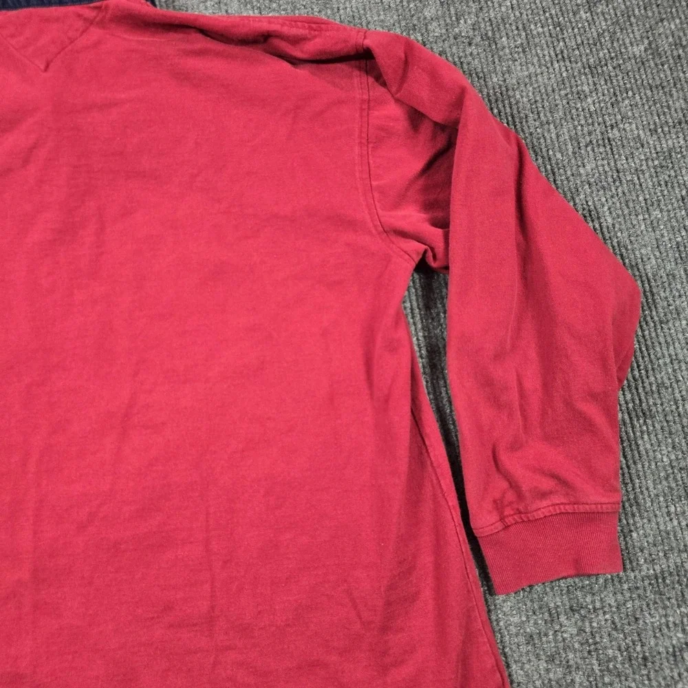 Vintage 90s Hilfiger Rugby Shirt Mens 2XL Red Navy‎ Polo Collar Y2K Preppy